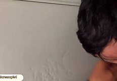 Intense blowjob in the toilet!