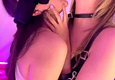 Two Flirty Lesbians Playing to Dominate with Pussy Fingering and Bound Masturbation