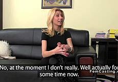 Small tits blonde licks huge tits agent