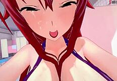 Rias gremory asks for sex in the bathroom wearing bikini in hs dxd ntr madness 4.