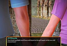 Teen redhead with small tits in erotic cartoon game