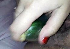 Claudia Plays With Her Cucumber Like A Prostitute.