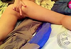 omg, caught a solo masturbation girl while camping in the woods!