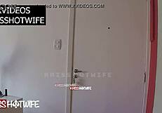 Wife welcomes delivery guy with big ass in see-through outfit