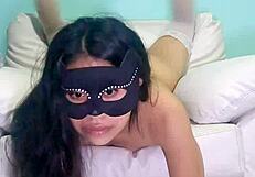 Friend tortures me with giant dildo