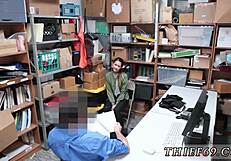 Asian cop gives hardcore interracial blowjob while discussing habitual theft!