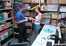 lp officer stretches ornella morgan's shaved pussy