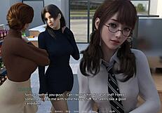 getting a handjob behind the counter in anime style