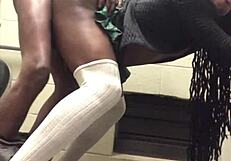 creaming hard on big black cock in gas station bathroom