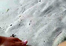 African scene at the beach of mar grande