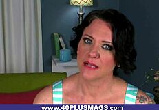 Can Tattooed Mature Stacy Resist Her Drilling Urge?