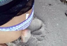 African scene at the beach of mar grande