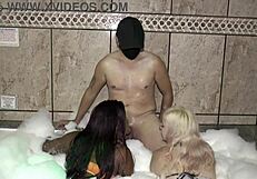 two hotties in the bathtub