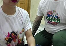 Holi special sex with hot Indian mom and friend