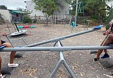 Old Man Intrigues Two Busty Teens in Public Park Threesome