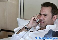 beauty gets massage then fucks and sucks cock