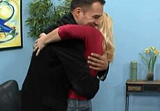 Blonde with huge tits gets fucked while partner watches