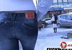 Amateur Enjoys Jeans-Off Anal with Big Cock in Homemade Scene