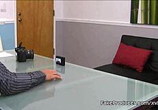 Skinny blonde cutie Chloe Foster nailed on sofa in POV