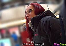 Mallcuties Amateur Redhead Girl Sucking and Fucking for Free Shopping Spree!