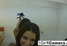 sexy ann marie rios teasing her wet pussy close up