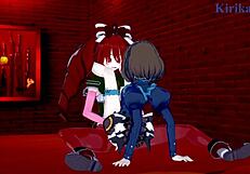 Intense futanari sex with Garie Tuman, Maria Cadenzavna Eve, and Micha Jawkan in Symphogear hentai