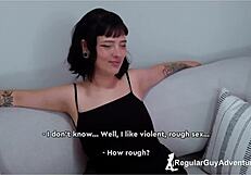 hey, watch goth girl nicole getting wild on the casting couch for her first time.