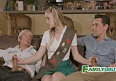 Teen Scout Showing Off Slutty Talents To Family