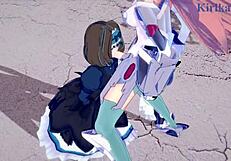 Intense futanari sex with Garie Tuman, Maria Cadenzavna Eve, and Micha Jawkan in Symphogear hentai