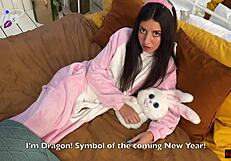 New Years Fairy Tale: Cosplay Girl Begs for Christmas Anal Creampie in Doggystyle