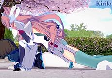 Intense futanari sex with Garie Tuman, Maria Cadenzavna Eve, and Micha Jawkan in Symphogear hentai