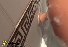 milf goes wild with dildo on pussy before hardcore bathroom banging