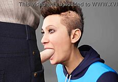 deepthroat quick blowjob 3d hentai gagging