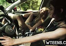 blonde teen gags on rough deepthroat