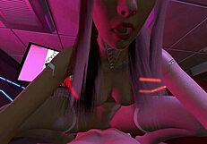 Cyberpunk kurba v 3D SFM animaciji z azijsko ritjo, POV sisami, kompilacijo iger, anime hentai