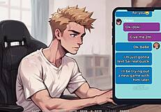 First-time gay experience with a busty teen in 3D hentai