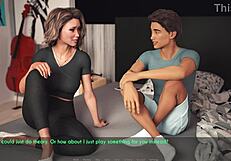 Just chilling with a wife and stepmother in 3D hentai games