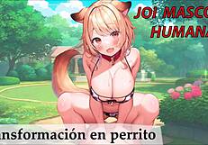 Joi in Spanish guides sexual slaves into doggy transformation with outdoor anal play.