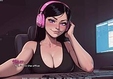 First-time gay experience with a busty teen in 3D hentai