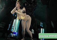 milf in 3d cartoon lets the boys take turns on her holes with big black cocks.