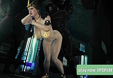 milf in 3d cartoon lets the boys take turns on her holes with big black cocks.