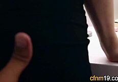 This real amateur gets a facial from a monster cock