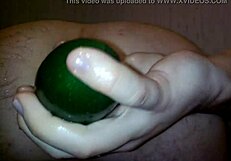 Gay Man Uses Vegetable In Ass During Shower Bath