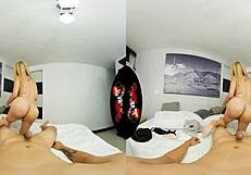 busty latina cum queen in vr sex with big tits