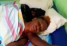 beautiful young woman rides huge black cock in living room