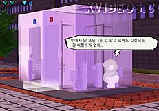 Hazuka Shiina wanders naked in the game gallery