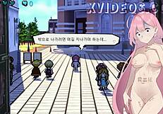 Hazuka Shiina wanders naked in the game gallery