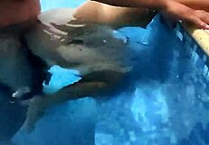 Mature man invites latina for homemade pool fucking session