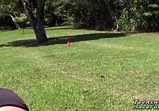 real teen getting fucked hard at party with facial