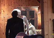 Heyy, check this curvy blonde satisfying multiple guys at once!